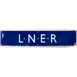 An LNER enamel doorplate 'LNER', 15 x 74cm.