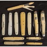 A collection of vintage celluloid handled penknives: including examples by Joseph Rodgers,