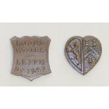 Two Masonic tokens for Lodge Water of Leith:,