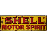 An enamel advertising sign 'Shell Motor Spirit.