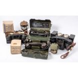 A WWII Telephone Set 'F' MkII: together with a Telephone Set 'J', a Lucas No.