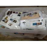 Box of covers, including FDCs, GB and World,