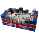 A collection of various modelling paints,