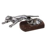 An early 20th century chrome plated leaping Jaguar car mascot by Desmo for the SS Jaguar: signed as