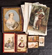 Two mid 19th century Baxter's needle boxes: with lithograph prints to front,