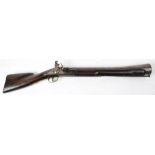 A 19th century Indian flintlock blunderbuss: the 20 inch steel barrel with flared muzzle and