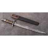 An 1888 pattern Lee Metford bayonet: the straight double edge blade stamped with crown,