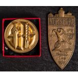 A cased NSDAP 1929 Nuremberg Rally Medallion by F Hoffstatter,