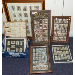 Nine framed sets and part sets of cigarette cards: including Lambert & Butler 'Horsemanship',