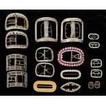 Seven pairs of Georgian and later buckles,