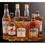 Four various bottles of whisky: comprising Famous Grouse, McAndrews, Jacobite,