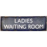 A BR(E) enamel doorplate 'Ladies Waiting Room': 15 x 48cm (faded and edge damage)