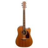 A Fender DG-13 SCE Nat acoustic guitar: chrome keys, dot fret markers,
