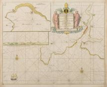 Captain Greenvile Collins, 'Fowey & Mounts Bay': hand coloured engraving pub, London c 1693,