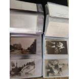 Old Postcard collection in two albums with much RP, Naval interest, Boxing,