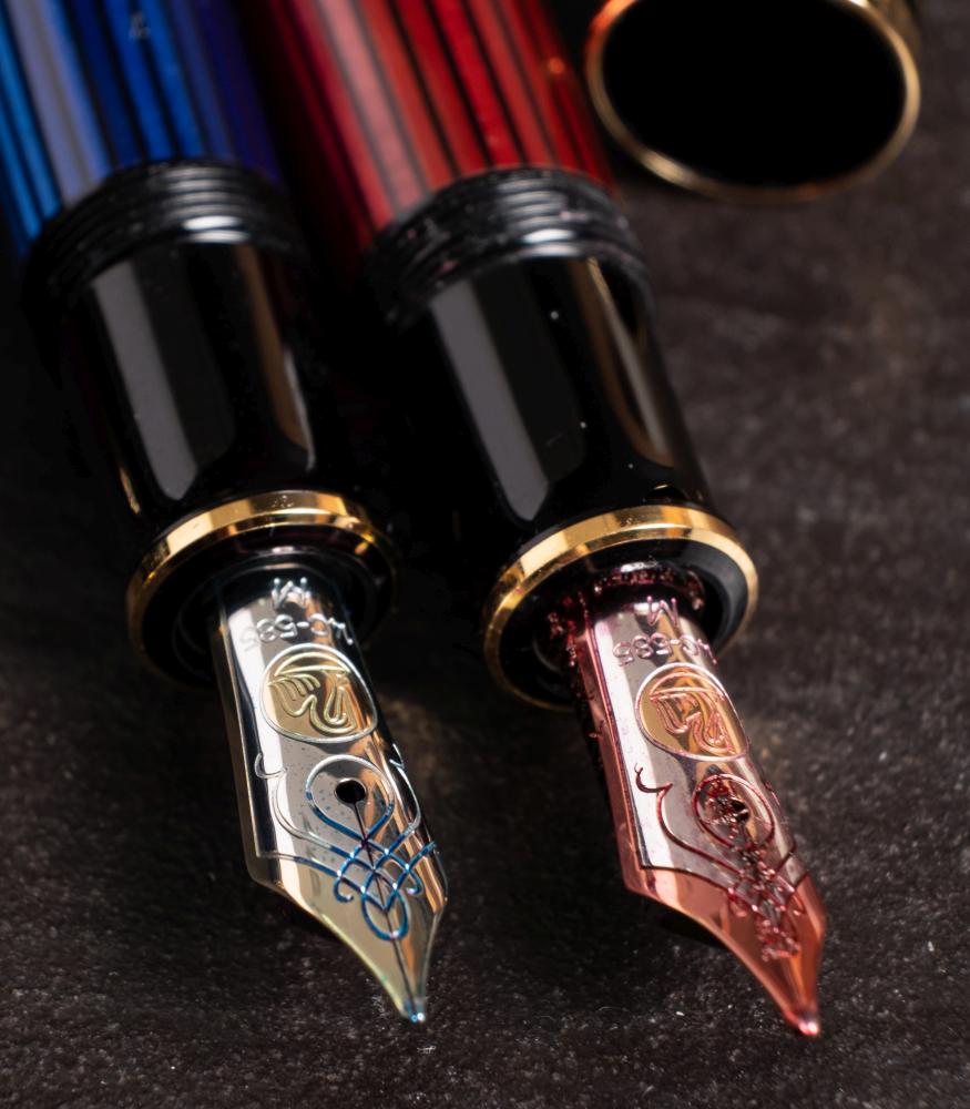 Two Pelikan M600 Souveran fountain pens: one in red and black , - Image 2 of 2