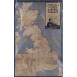 A LNER map poster: with inset of Manchester & Liverpool District lower left,