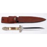 A Samuel C Wragg decorative Bowie style knife: with cast hilt,