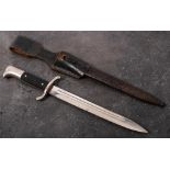 A Third Reich period K98 dress bayonet and scabbard by Carl Eickhorn: straight single edge fullered