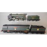 An OO/HO gauge scratchbuilt 4-4-0 locomotive: no 921 'Shrewsbury' with six wheel tender in SR green