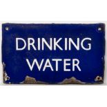 A BR(E) enamel sign 'Drinking Water': 13.5 x 22cm.