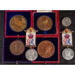 Three cased bronze Commemorative medallions:1887 Silver Jubilee,