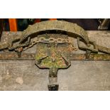 A large late 19th century cast iron man trap: (incomplete and weathered)