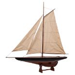 A scale model racing pond yacht,