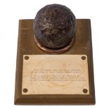An English Civil War 5lb cannon ball from The Second Battle of Modbury, 1643,