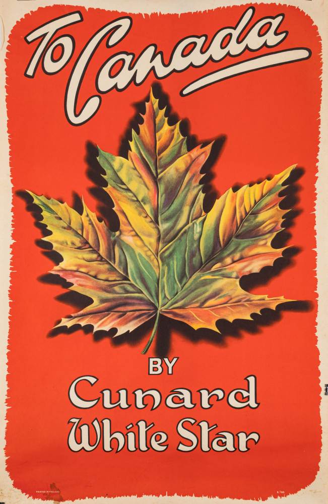 A Cunard White Star Line poster 'To Canada by Cunard White Star', - Image 2 of 2