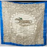 An early 20th century silk horse racing scarf 'Durbar II': with central image of horse with