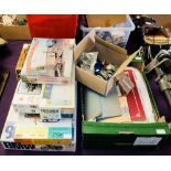 A collection of various empty model kit boxes: containing modelling parts etc.