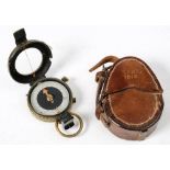A WWI leather cased MKVIII Verniers Patent Compass: No.