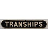 A cast iron doorplate 'Tranships': 9 x 48cm.