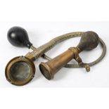 An early 20th century British made Boa Constrictor Horn: the 5 inch bell with grill on a mounting
