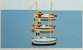 * Bryan Pearce [1929-2006]- Three Fishing Boats,:- screenprint signed and dated '77,