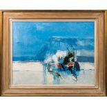 * Donald Hamilton Fraser [1929-2009]- Horizontal Landscape with Cliffs and Beach Machine, 1955,