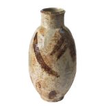 *Bernard Forrester [1908-1990] a large stoneware vase: of slender oviform with raised cylindrical