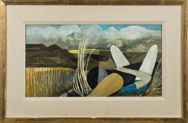 * Reginald James Lloyd [1926-2020]- Maiden Castle, Dorset, reclining figure in the foreground,