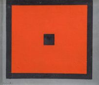 * Michael Briodo [1927-2013]- Red Black Square,:- signed bottom left oil on canvas, 20.5 x 24cm.