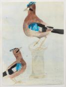 * Mary Newcomb [1922-2008]- Two aggressive jays,