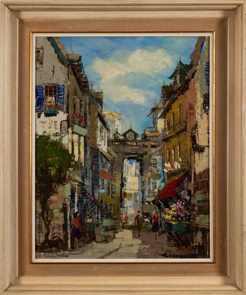 * Theodorus Van Oorschot [1910-1989]- Street market scenes,:- two, both signed oils on canvas, - Image 2 of 2