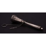 A Victorian silver posy holder, unmarked: of tapering octagonal trumpet form,