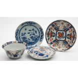 A mixed lot of Chinese and Japanese ceramics: comprising a shaped famille verte bowl with barbed