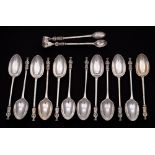 A set of twelve Edward VII silver Apostle coffee spoons, maker Josiah Williams & Co, London,