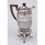 A Victorian silver tea kettle, burner and stand, maker Edward Barnard & Sons Ltd, London,