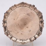 A George II silver waiter, maker John Robinson II, London, 1742: initialled,