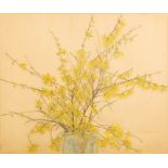 * Elyse Ashe Lord [1900-1971]- Forsythia in a Lalique vase,