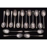 A set of six George V silver seal top coffee spoons, maker Josiah Williams & Co, London,