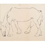 Henri Gaudier Brzeska [1891-1915]- Grazing horse,:- pen and ink drawing 22 x 26.5cm.